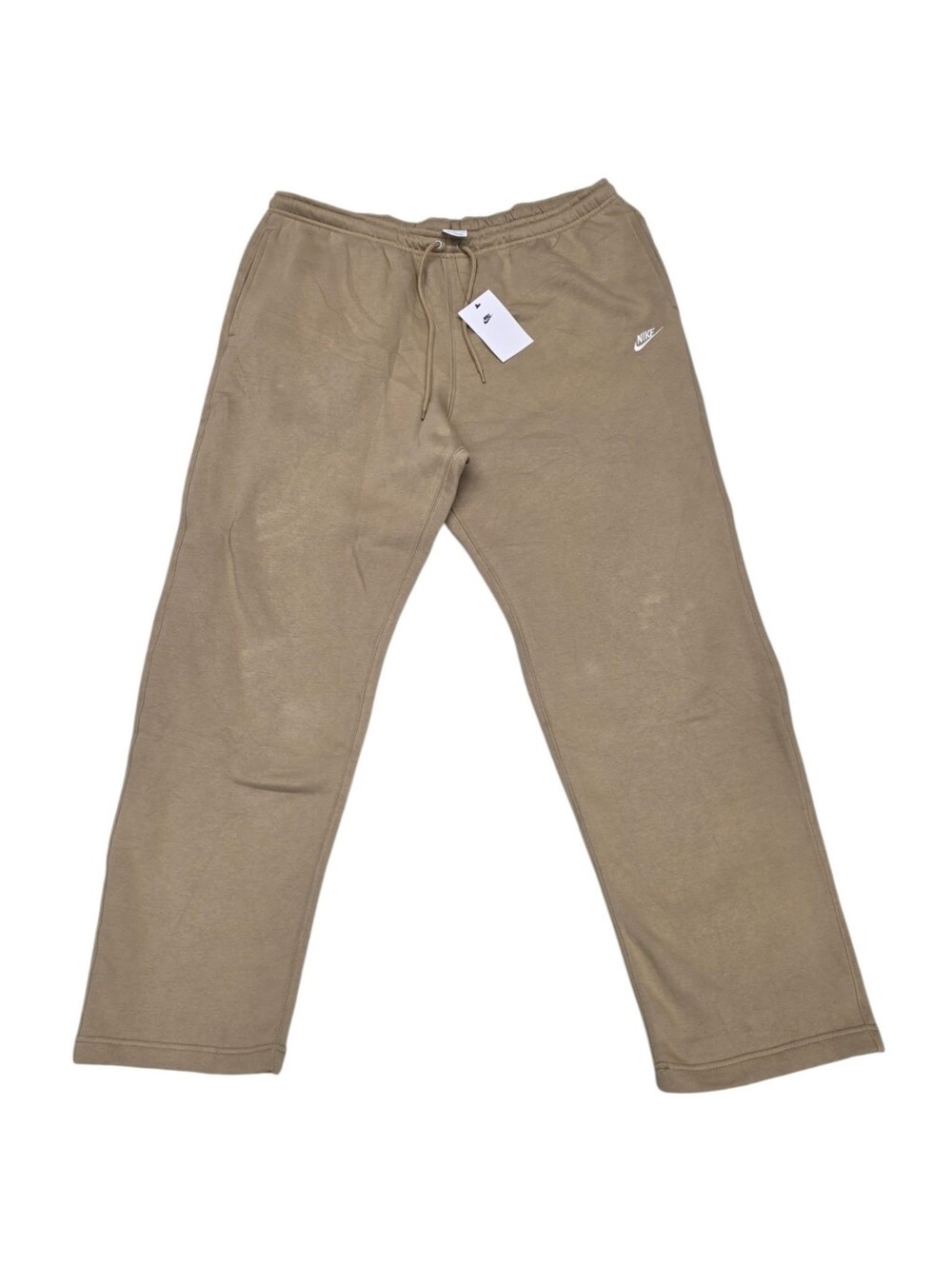 Nike Sportswear Men's Club Fleece Open Hem Straight Leg Sweatpants Tan Size 2xl